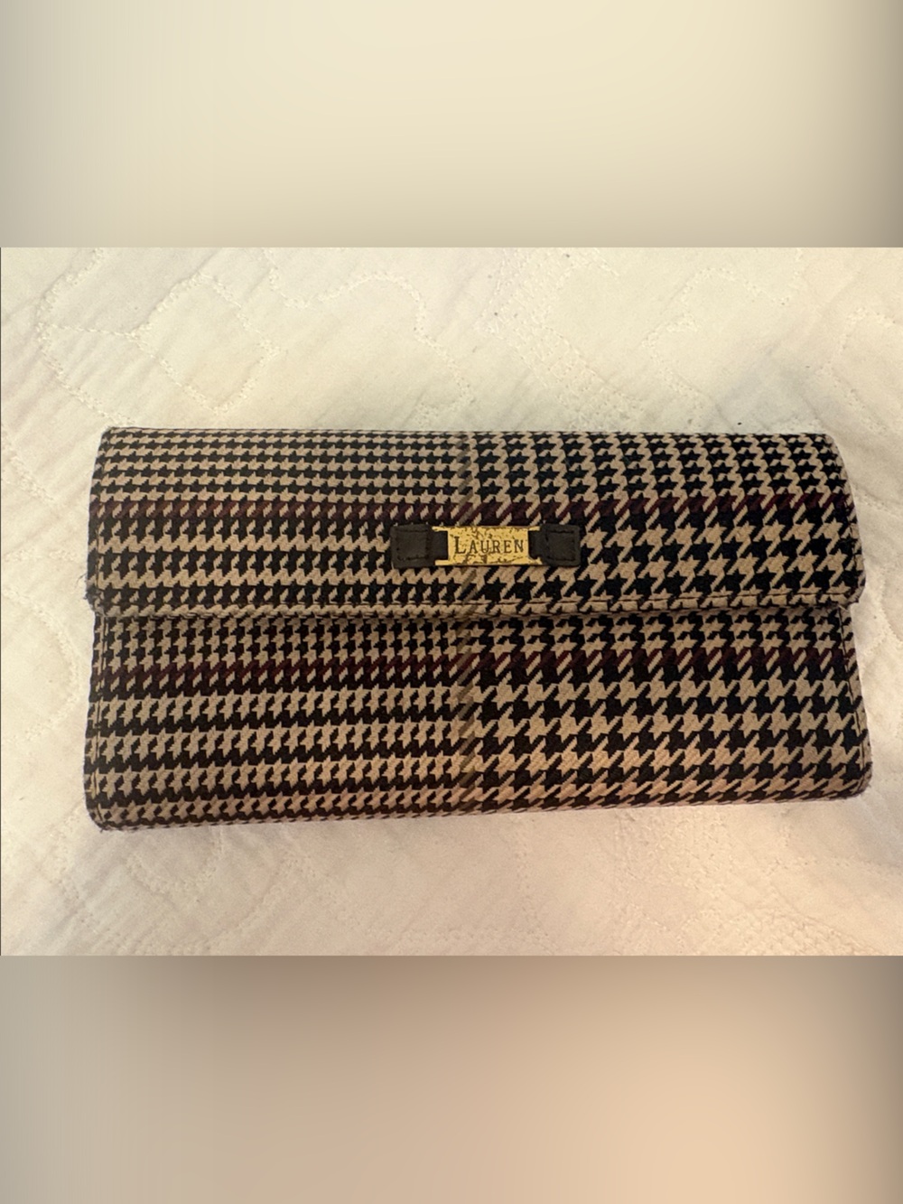 Lauren Ralph Lauren Houndstooth Fold Wallet